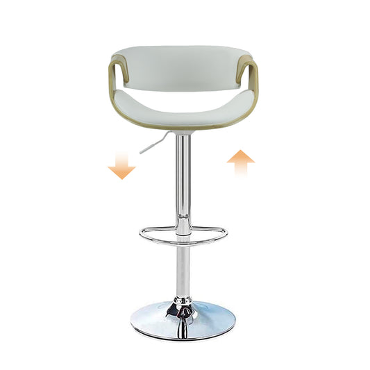 Banco Alto con Respaldo y Altura Ajustable Blanco