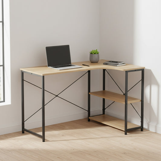 Escritorio con Repisas Inferiores Café