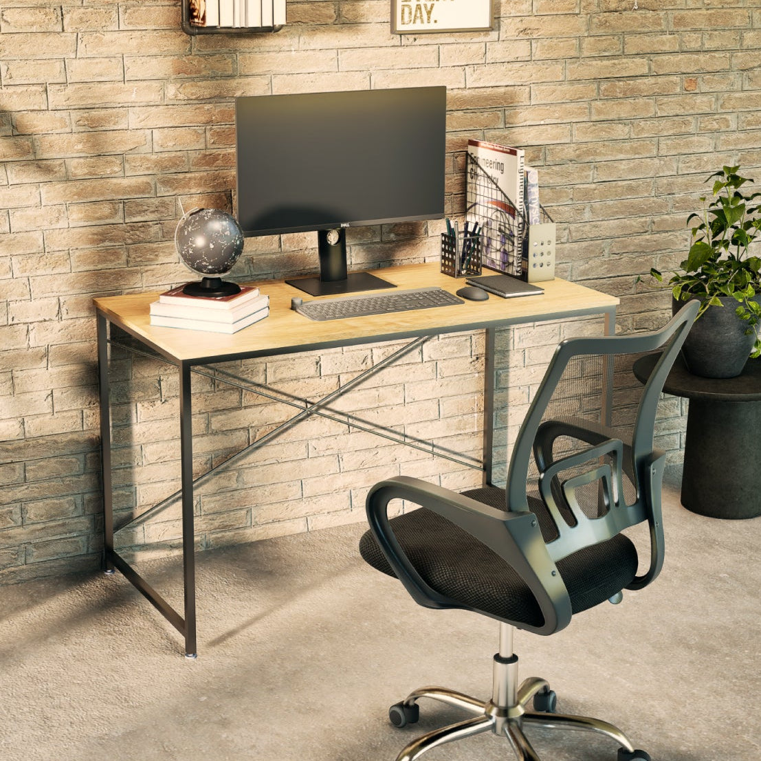 Escritorio Diseño Industrial Café y Negro