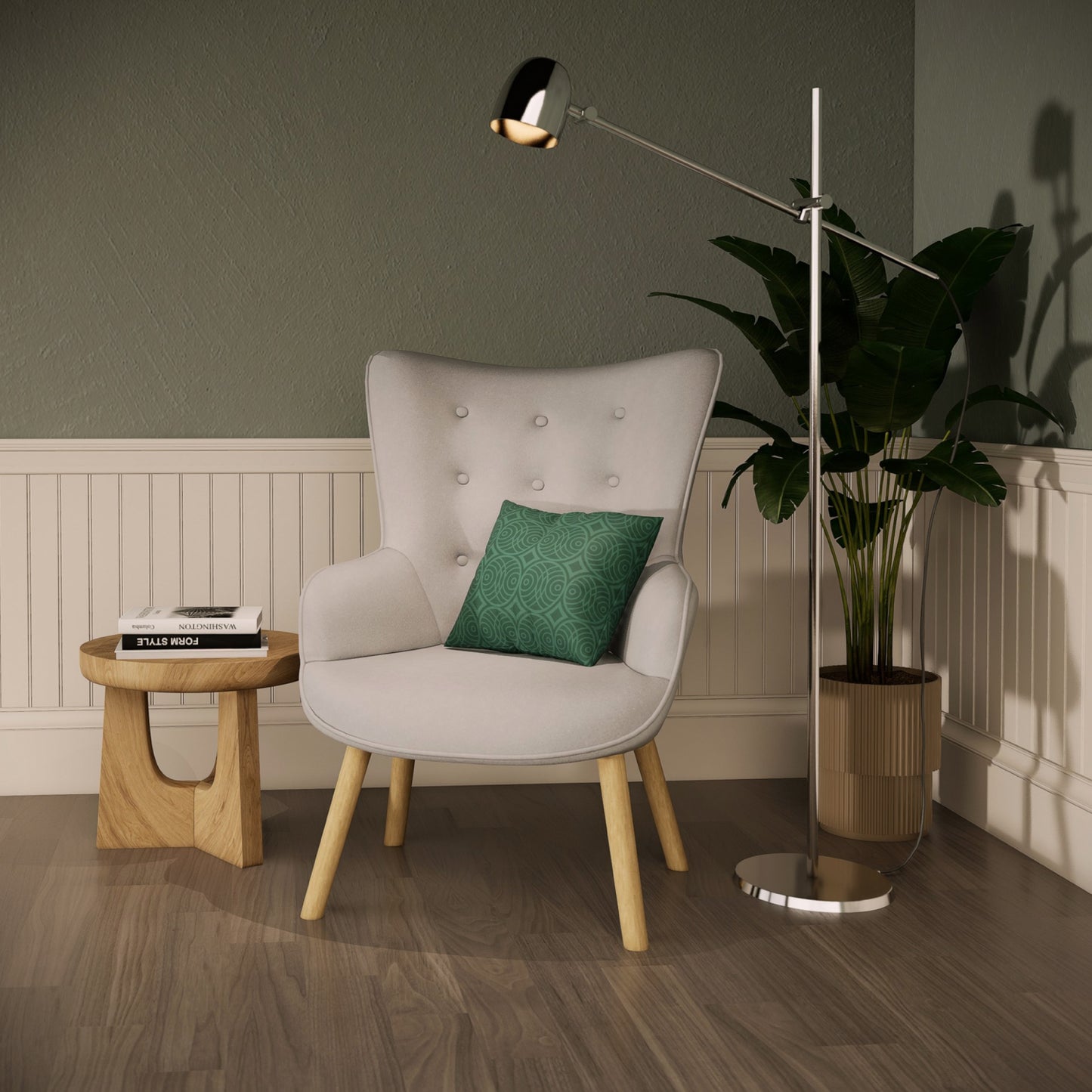 Sillón Individual para Sala Comedor Terciopelo Gris