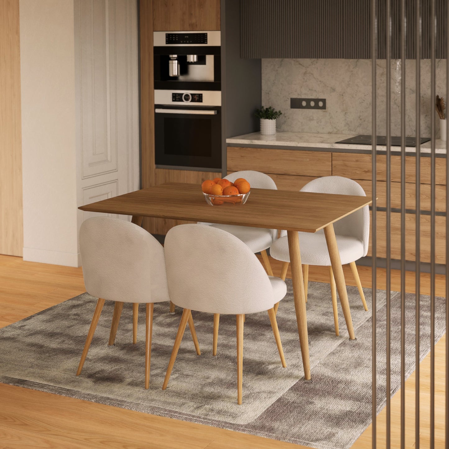 Mesa de Comedor Nórdica Rectangular Café