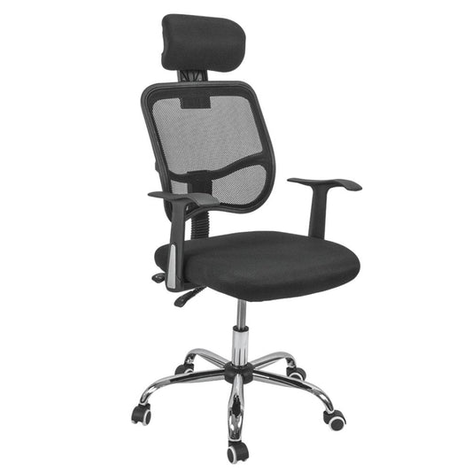 Silla de Oficina Ergonómica con Apoyacabeza Negra