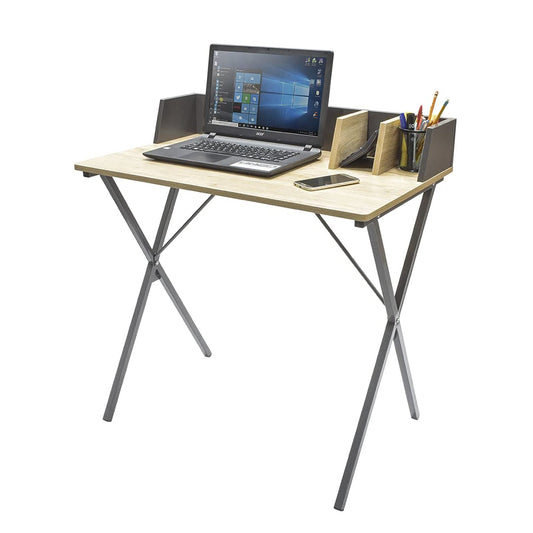 Escritorio con Estructura Metálica Negro y Beige