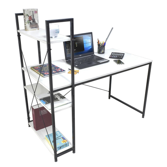 Escritorio con Estantes Negro y Blanco