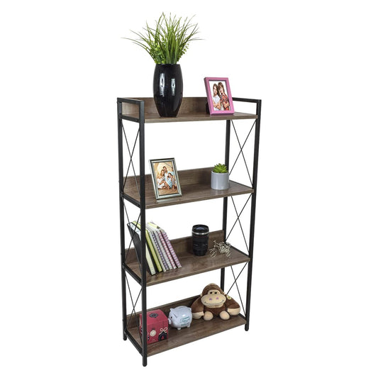 Librero Estante Durban Minimalista Café y Negro