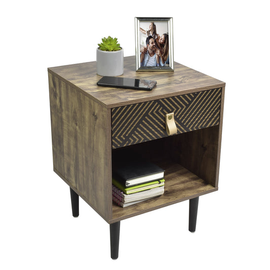 Buró Moon-N con Cajón y Entrepaño Café y Negro