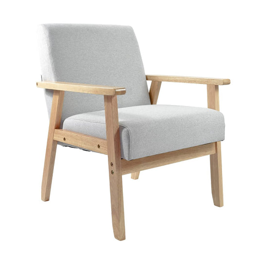 Sillón Individual San Carlos de Madera Tapizado Gris