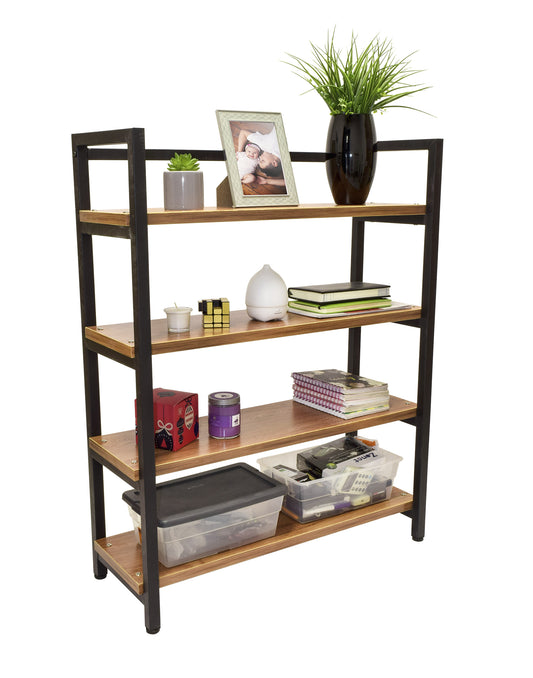 Estante Librero Venti Vertical Café y Negro