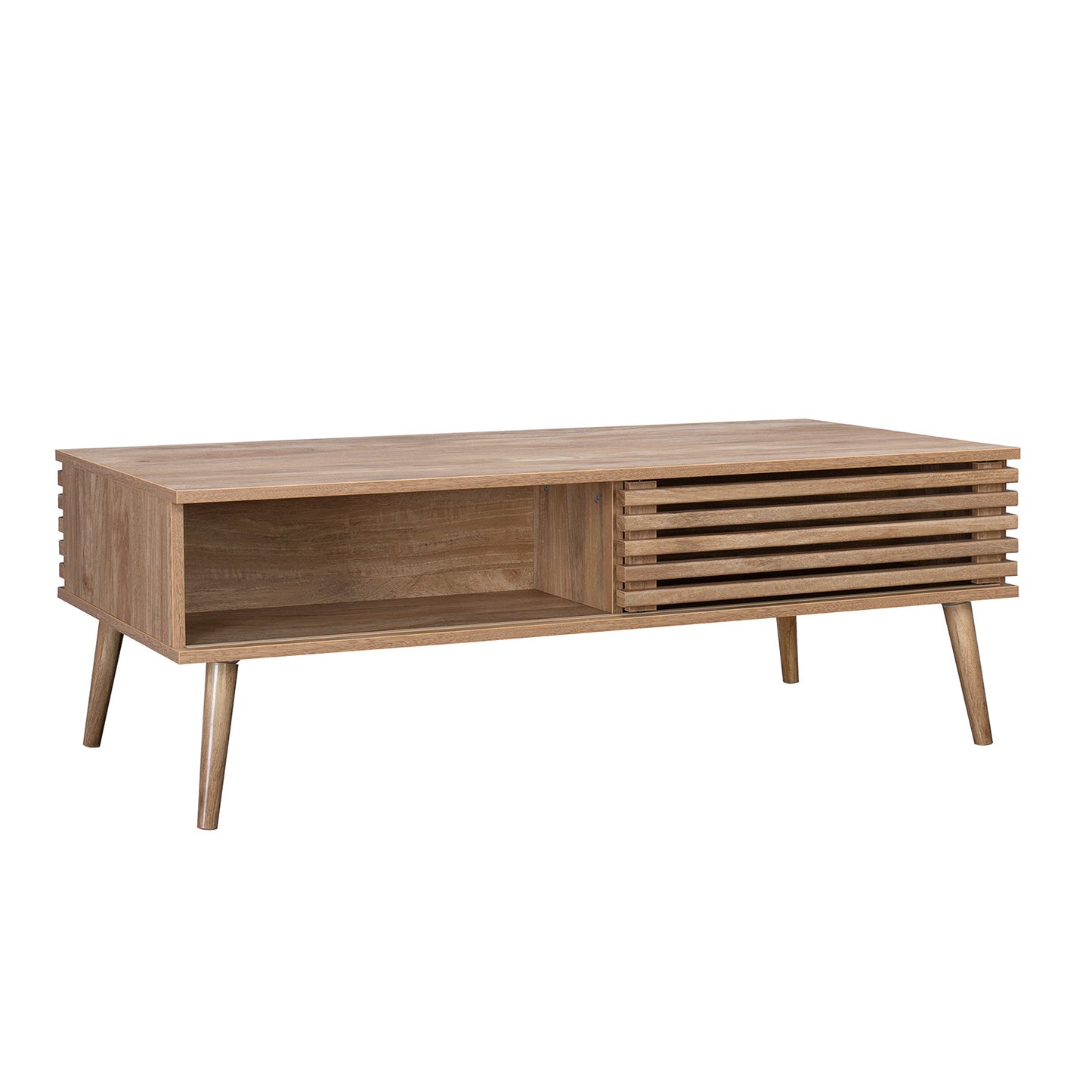 Mesa de Centro Retro con Estante Café