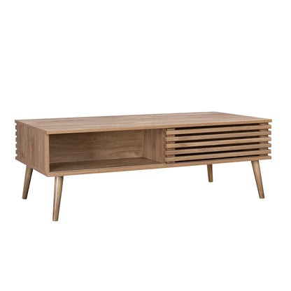 Mesa de Centro Retro con Estante Café