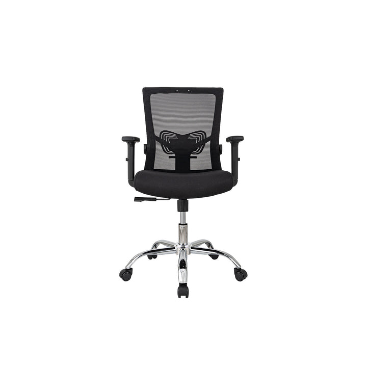 Combo Escritorio con Repisas + Silla de Oficina Delphi Negra