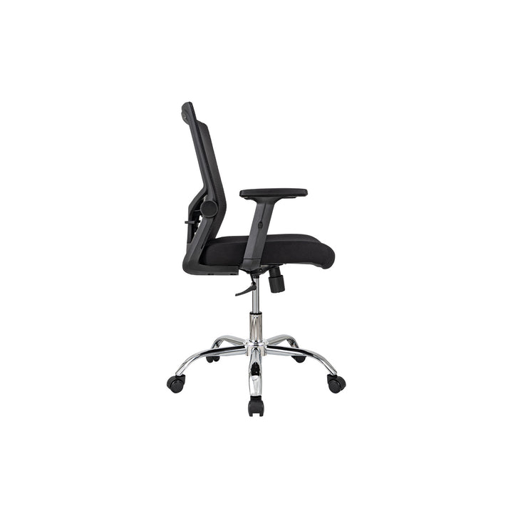 Combo Escritorio con Repisas + Silla de Oficina Delphi Negra