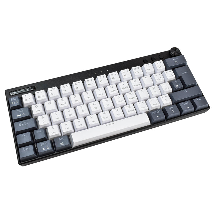 Teclado Gamer Njoytech Retroiluminado Inalámbrico con Bluetooth Blanco y Negro