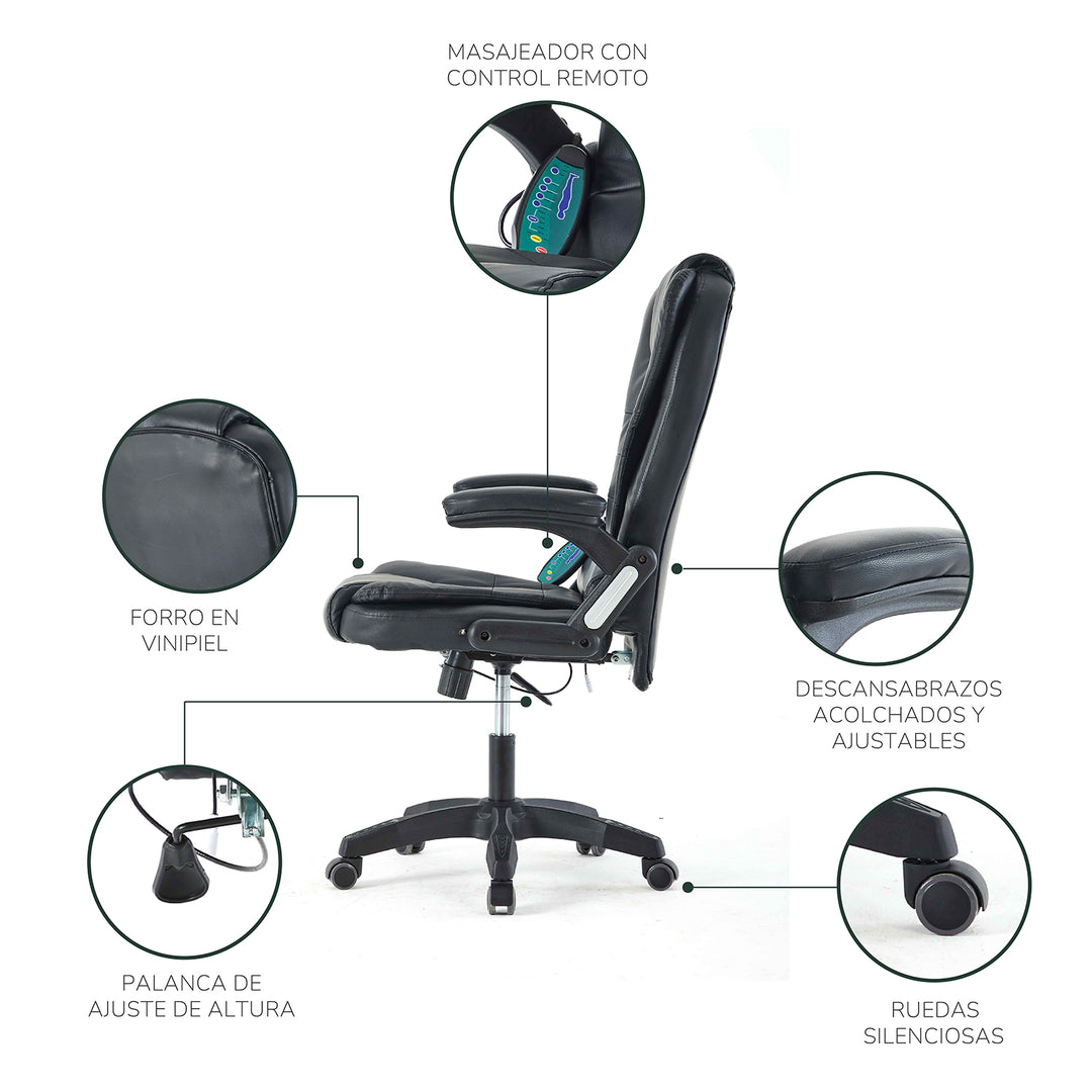 Silla de Oficina Ergonómica Masajeadora con Control Remoto