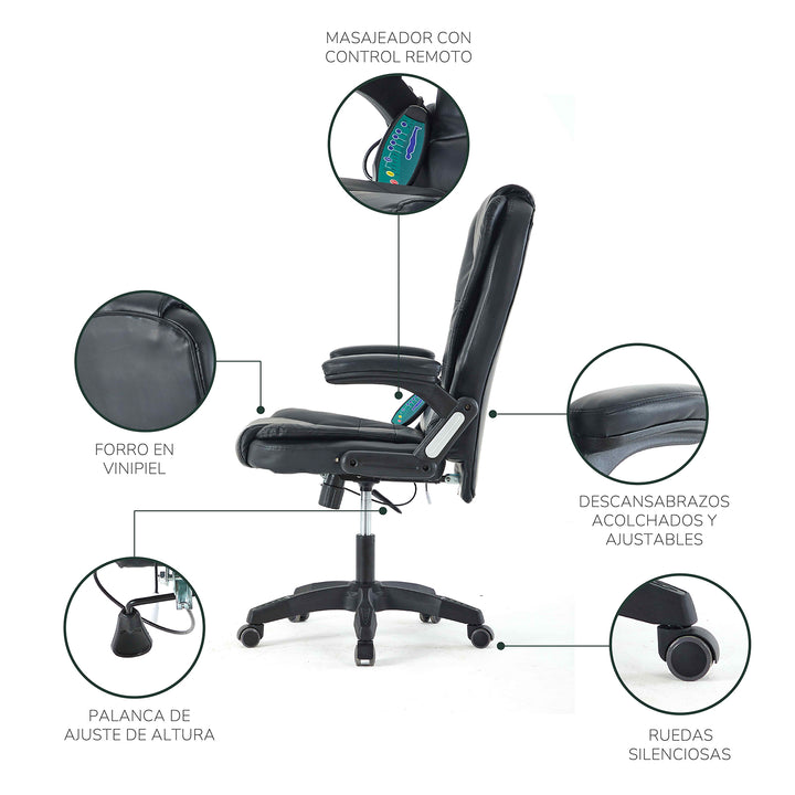 Silla de Oficina Ergonómica Masajeadora con Control Remoto