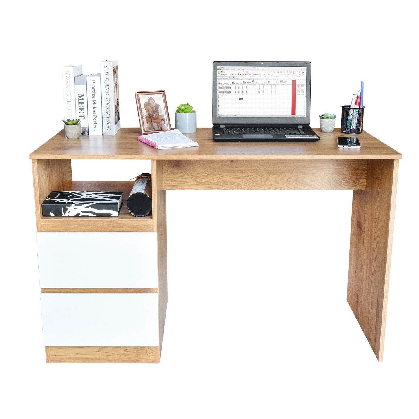 Combo Escritorio con Cajones + Silla de Oficina Delphi Negra