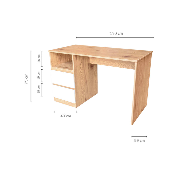 Escritorio Estilo Nórdico con Cajonera Doble