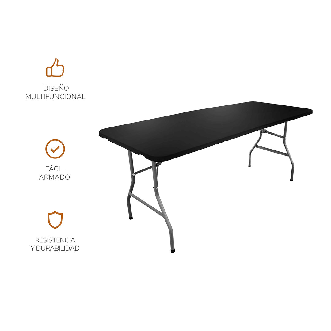 Mesa Plegable Mesaplas-Black de Plástico Negra
