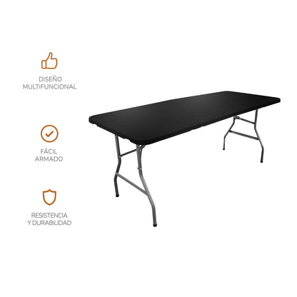 Mesa Plegable Mesaplas-Black de Plástico Negra