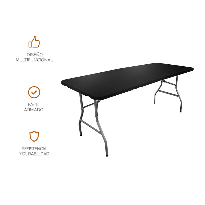 Mesa Plegable Mesaplas-Black de Plástico Negra