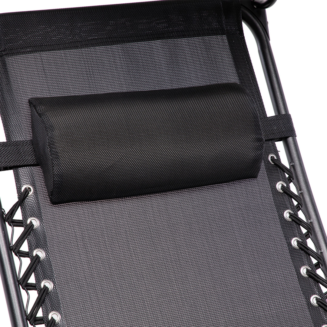 Set 2 Sillas Camastro Con Toldo Negro