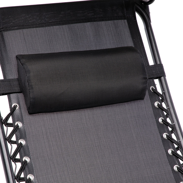 Set 2 Sillas Camastro Con Toldo Negro