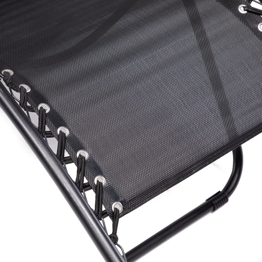 Set 2 Sillas Camastro Con Toldo Negro