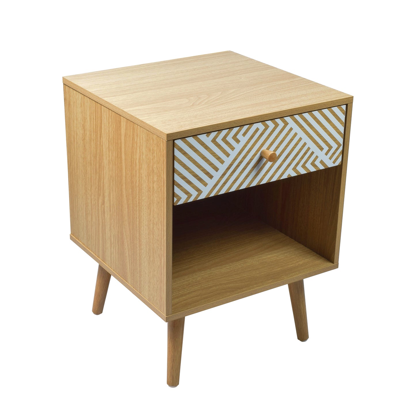 Buró Moon con Cajón y Entrepaño Beige y Blanco
