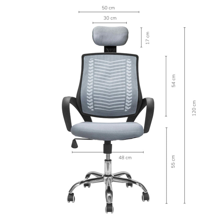 Combo Escritorio Escalonado + Silla de Oficina Gris