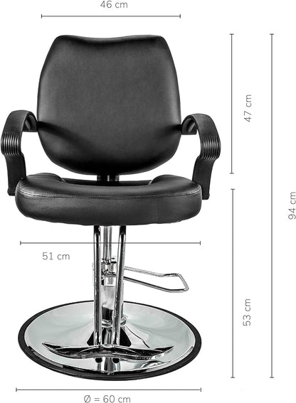 Silla Barbería Crew Hidráulica con Descansa Pies Negra