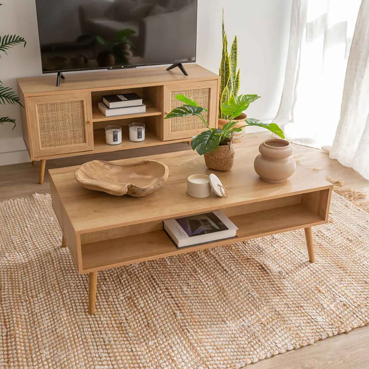 Mesa de Centro Manila Ratán Con Cajón