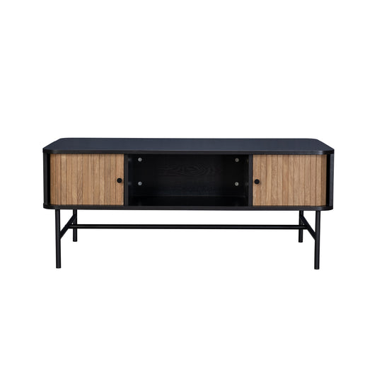 Mesa de Centro Moderna con Puertas Corredizas