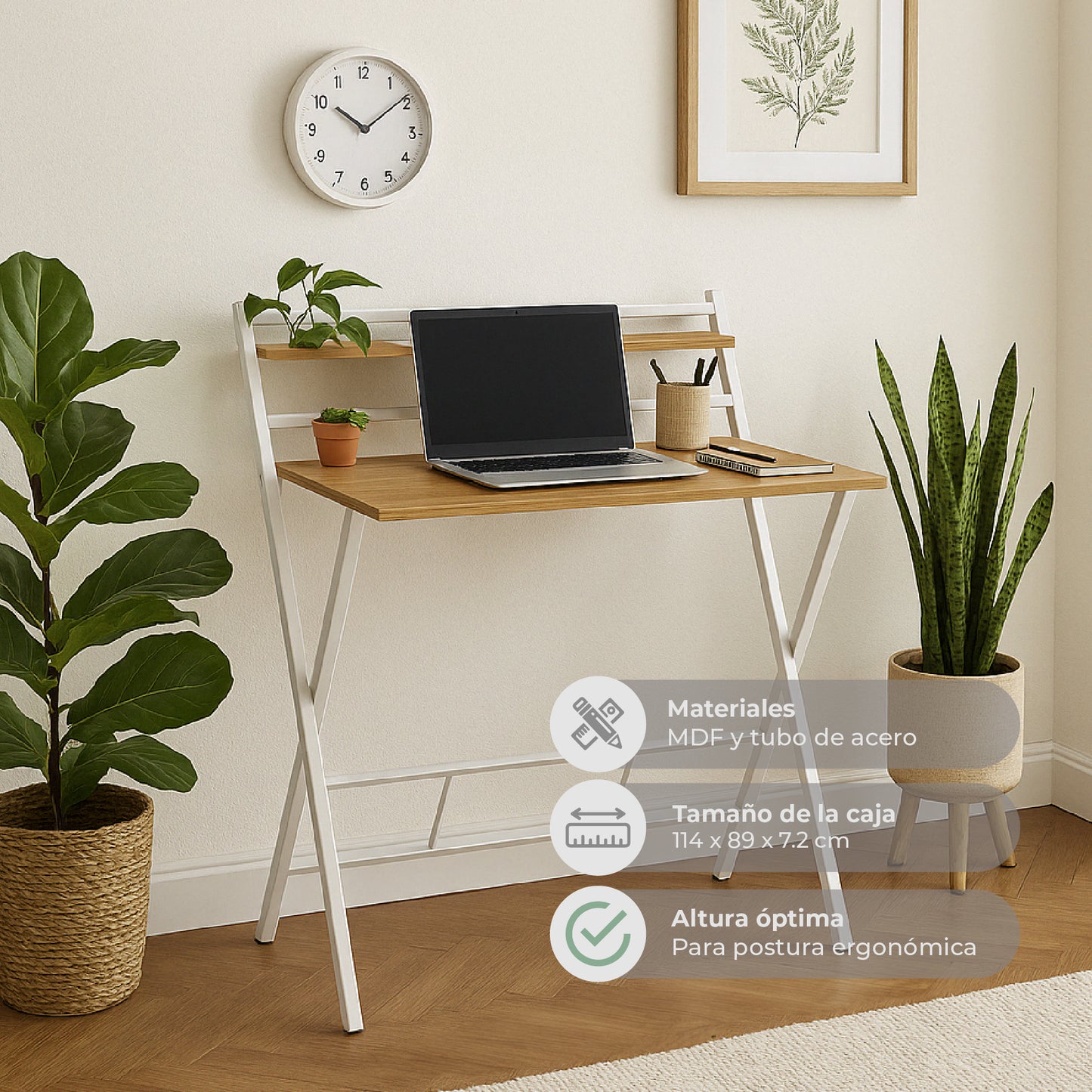 Escritorio Tripoli Plegable Blanco