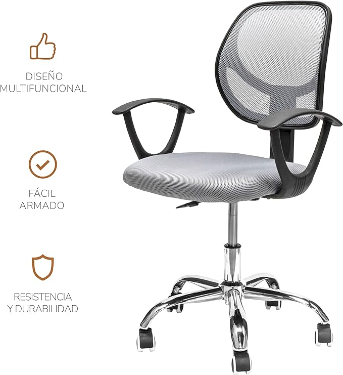 Silla de Oficina Sill0-G Ergonómica Gris