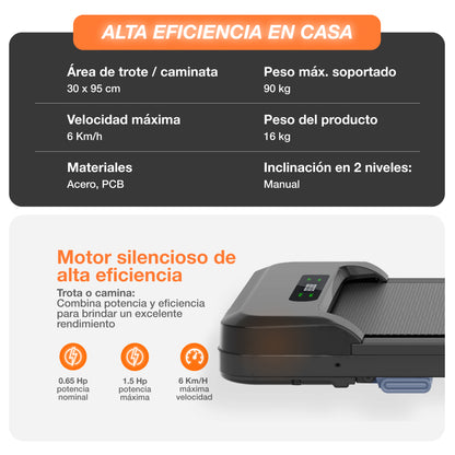 Caminadora Eléctrica Compacta w6 Droplet Control Remoto 1.5Hp