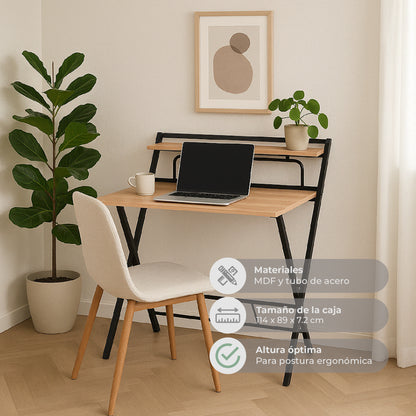 Escritorio Tripoli-N Plegable Negro