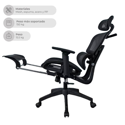Silla de Oficina Ergonomica con Descansapies