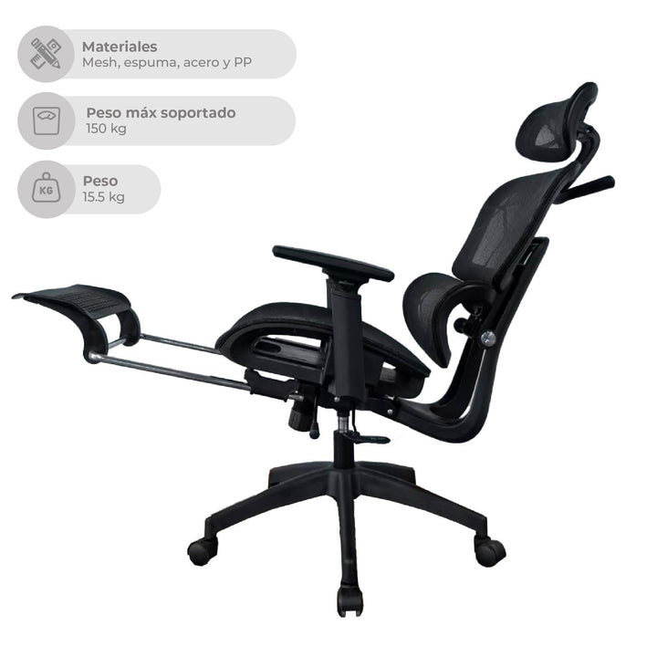 Silla de Oficina Ergonomica con Descansapies