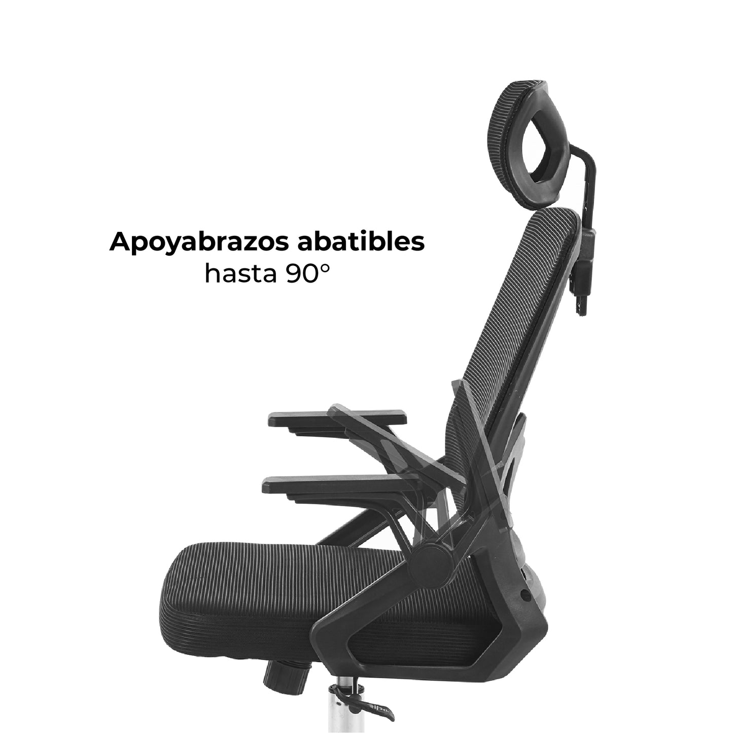 Silla de Oficina Ergonómica con Cabecero Negra