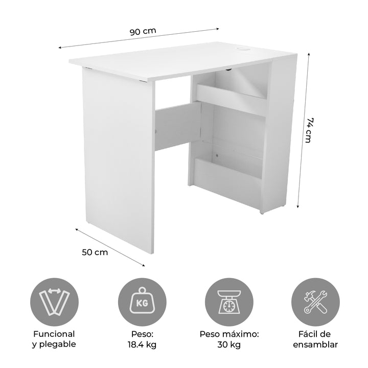 Escritorio Plegable de Melamina Blanco