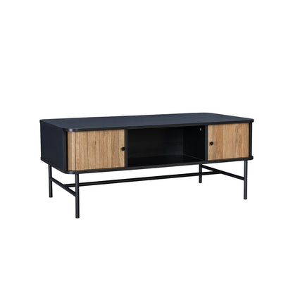 Mesa de Centro Moderna con Puertas Corredizas