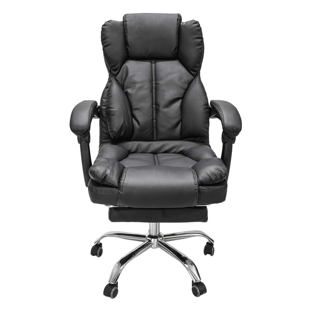 Silla de Escritorio Peace Acolchada con Descansapies Negra