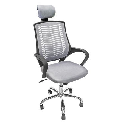 Combo Escritorio Escalonado + Silla de Oficina Gris