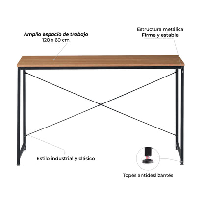 Escritorio Diseño Industrial Café y Negro