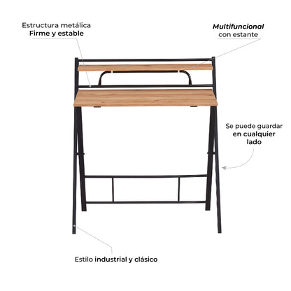 Escritorio Tripoli-N Plegable Negro