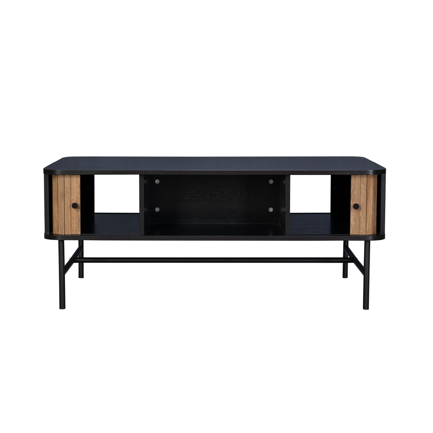 Mesa de Centro Moderna con Puertas Corredizas