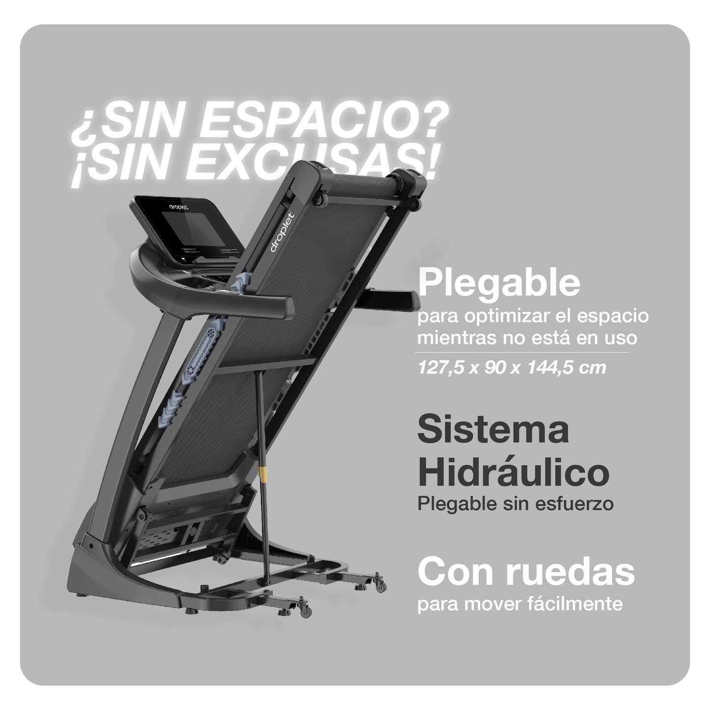 Caminadora Eléctrica Droplet RN820 4.5 hp 20 km/h con LCD