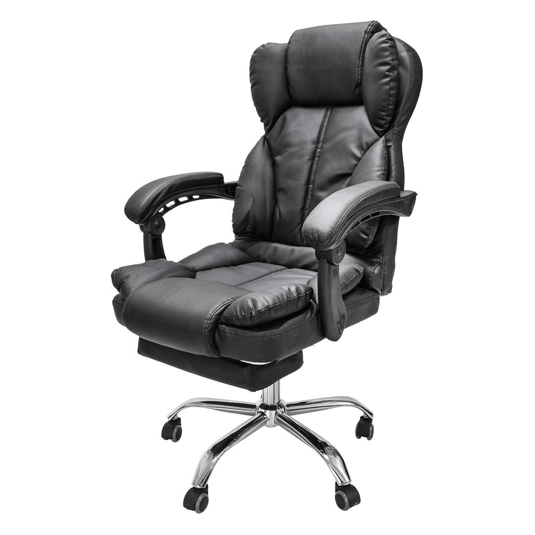 Silla de Escritorio Peace Acolchada con Descansapies Negra