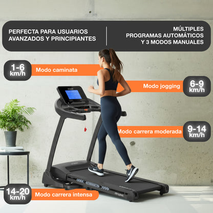 Caminadora Eléctrica Droplet RN820 4.5 hp 20 km/h con LCD