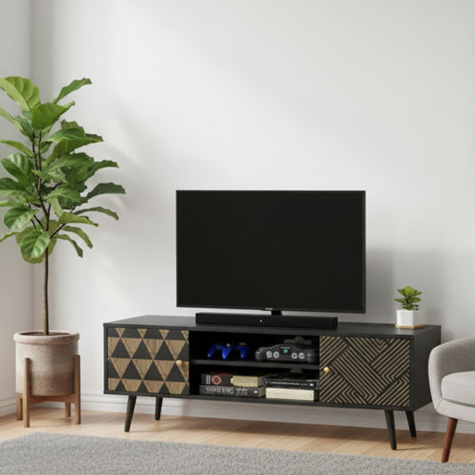 Mueble de TV Corintio-N Estilo Vintage Negro